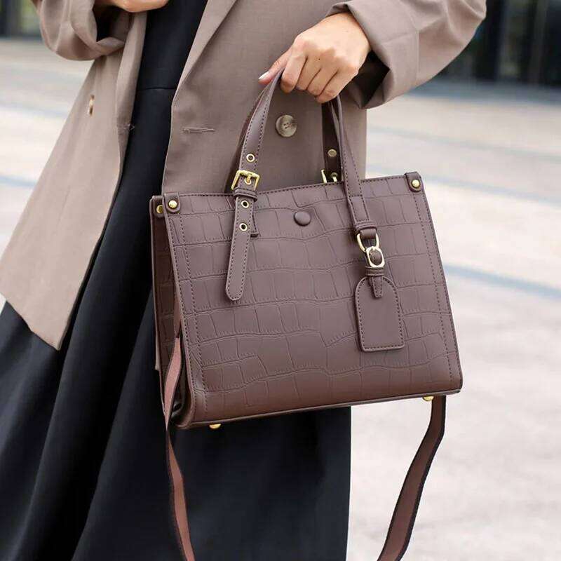 New 2025 Summer Genuine Leather Crossbody Shoulder Handheld Tote Versatile Mom Bag 2025/06/10