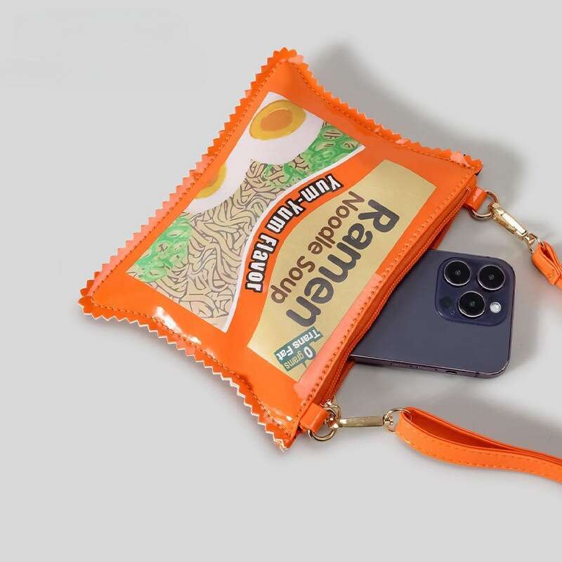 2025 New Funny Creative Ramen Single Shoulder Crossbody for Women Fun Handbag Letter Box Small Square Bag