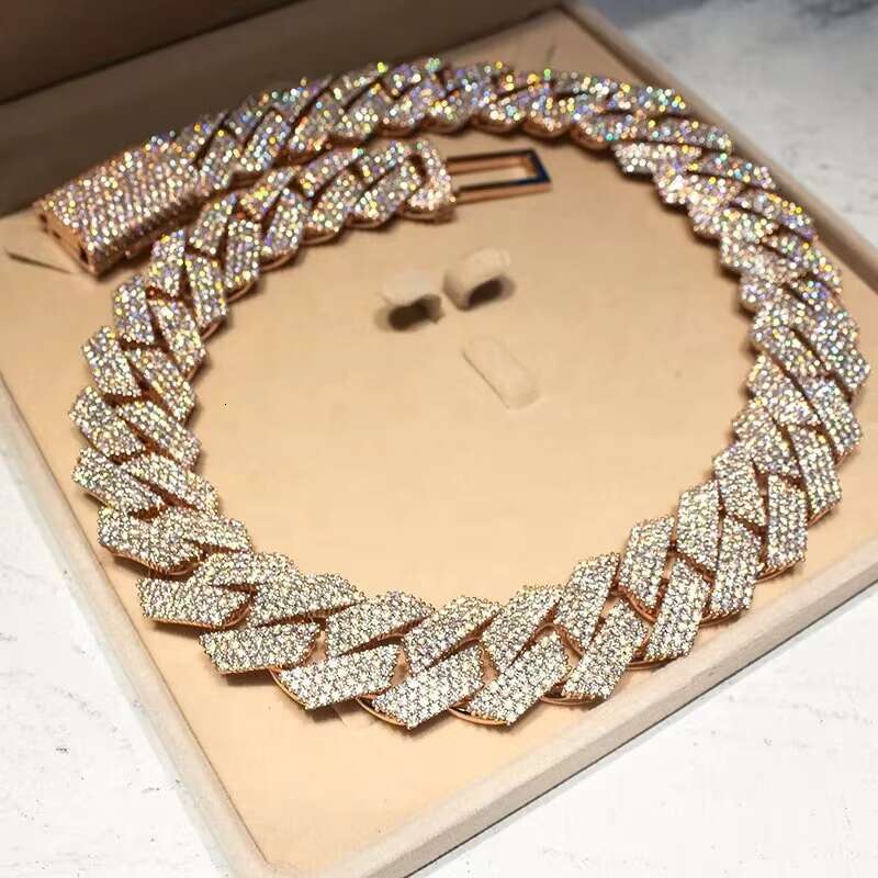 OACOCA Premium Quality Hip Hop Chain IGI Certified 18K Solid Gold Plated VVS Moissanite Diamond Cuban Chain Necklace S925 for Unisex