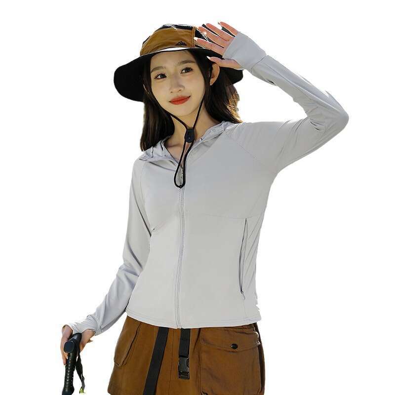 Designer Clothing 2025New Ice Silk Jacket Summer Thin Slimming Hooded Coat, Sun Protection Clothing, Tight-Fitting Top