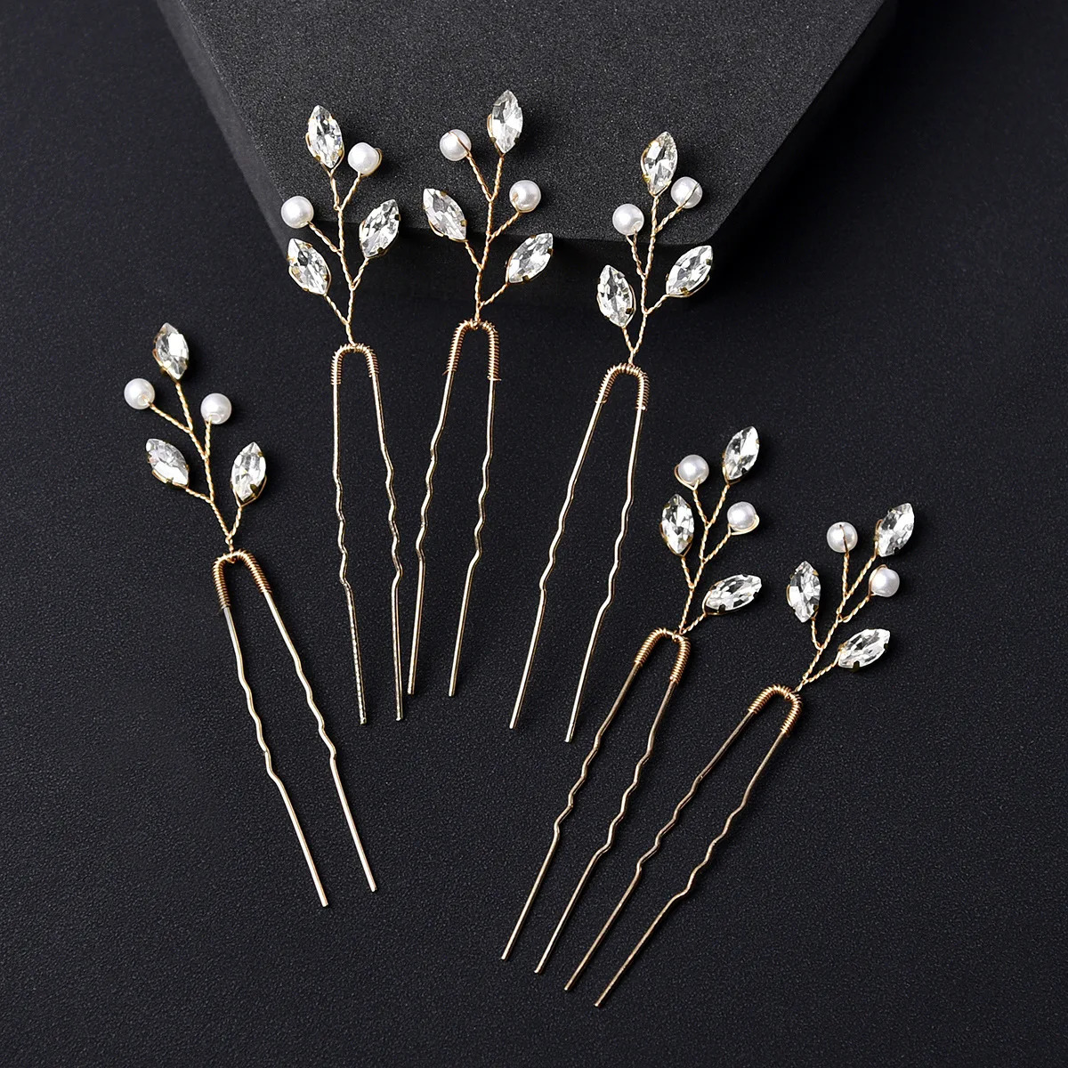 6Pcs Bridal Hairpins Wedding Headpiece Golden And Silvery Pearl Hair Comb Rhinestone Crystal Wedding Hair Accessories 250610