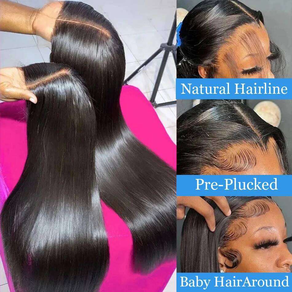 Ready To Wear 5x5 Glueless 200% Vieamese Bone Straight Lace Frontal Wigs Raw Virgin 100% Human Hair Wig 32 36Inch