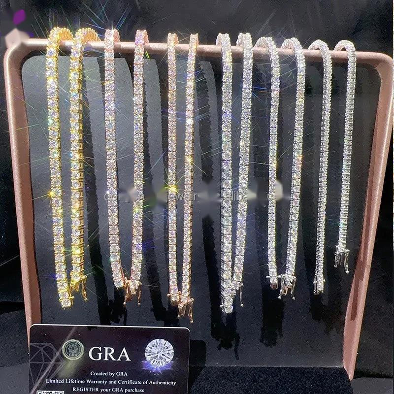 OACOCA Moissanite Chain NECKLACES Jewelry Manufacturer 2-6mm VVS Tennis Diamond Trendy Unisex Hip Hop Men Gift