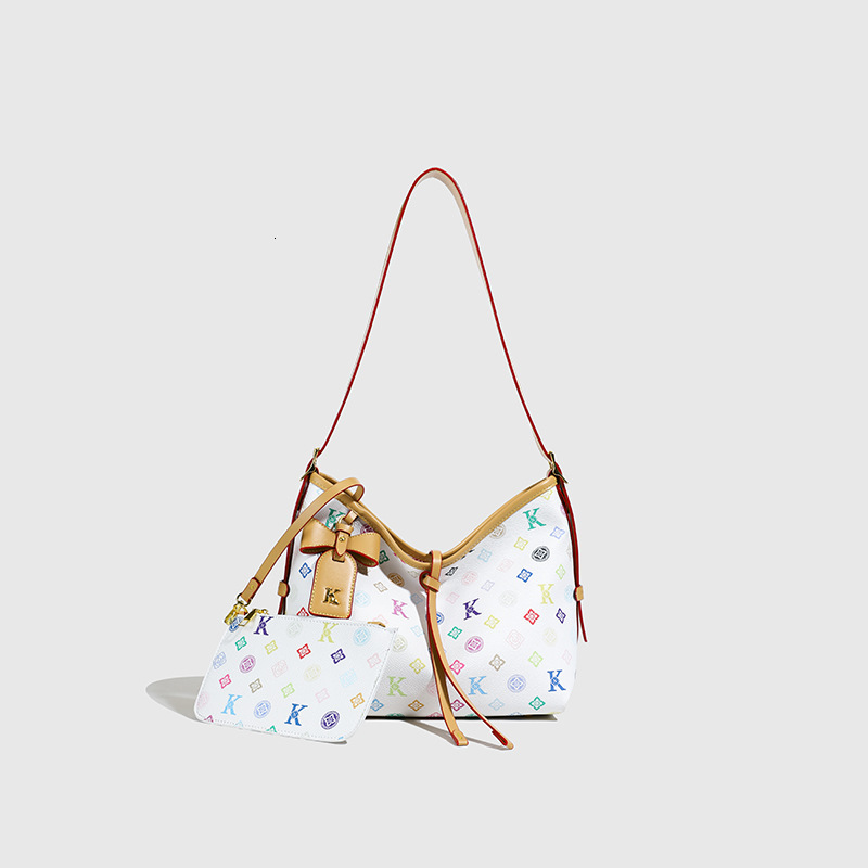 Women's Shoulder 2025 New Three-Color Printed Underarm Color-Block Large Capacity Casual Crossbody Bag