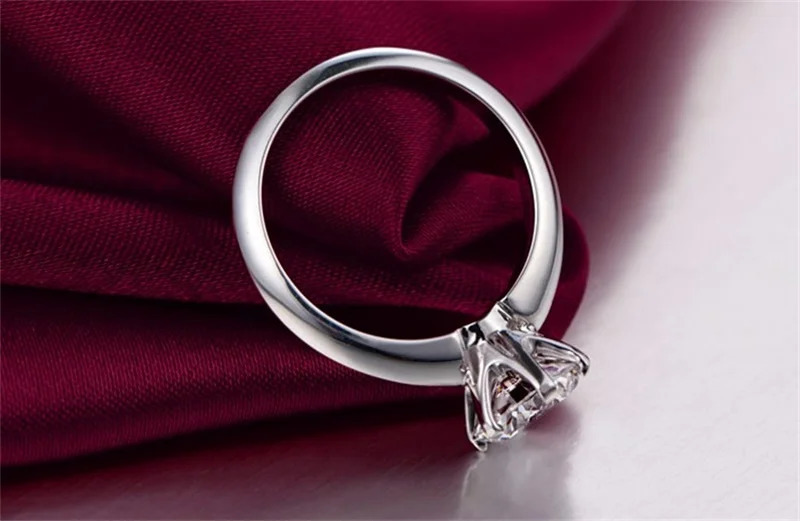 Real Solid 925 Silver Solitaire Rings Top 1 SONA Diamant Wedding Rings for Women Bride Gift Bijoux 250610