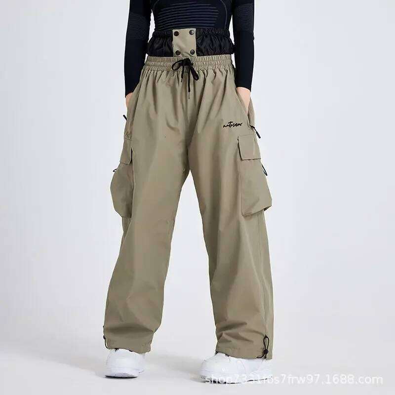 2025 new men waterproof windproof wear resistant breathable snowboard skiing women winter casual sports loose snow pants
