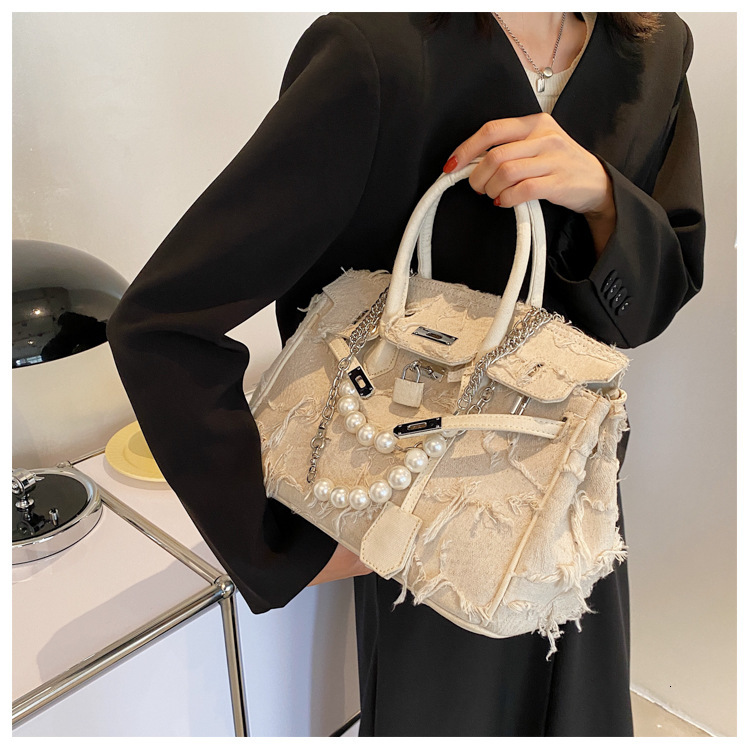 Free Shipping 2025 New Designer Bag Luxury Niche Wallet Retro Pearl Chain Shoulder Bag Platinum High-quality Trendy Women's Handbag