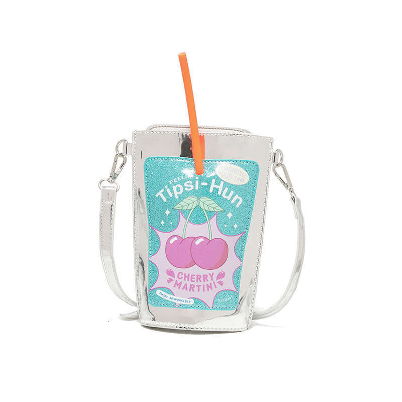 New Cute Printed Shiny Single Shoulder Phone Water Cup Shape Women's Crossbody Bag