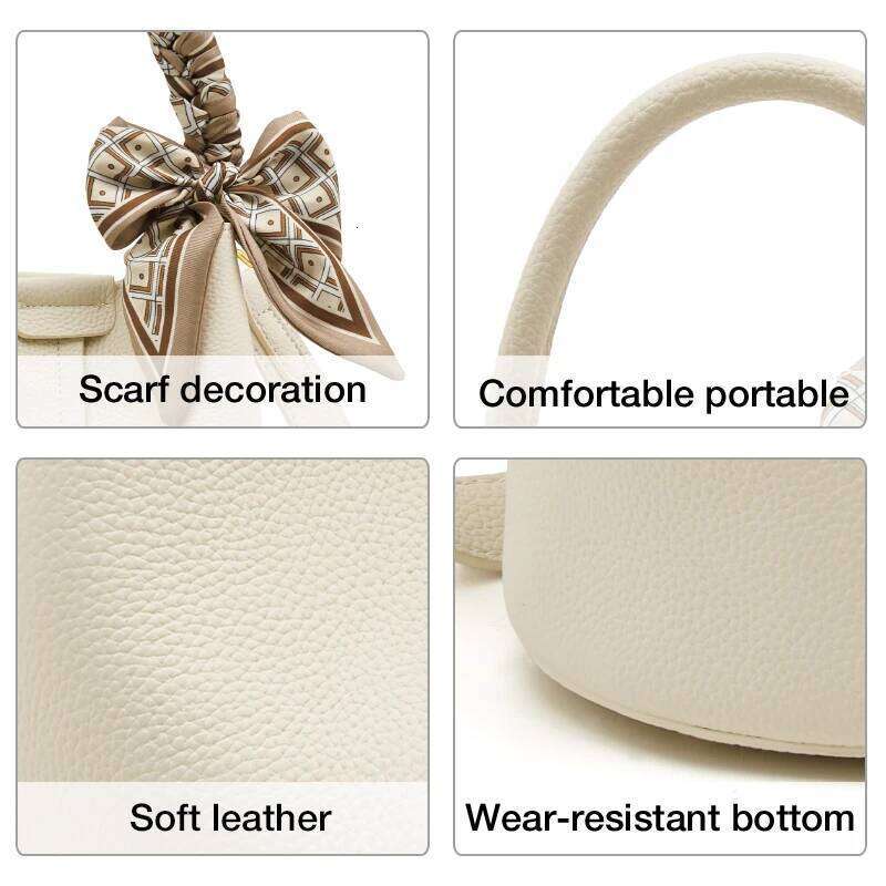 FOXER Women Shoulder Crossbody Handbag Lady Genuine Leather+ Microfiber Fashion Bucket Bag Gift for Lover