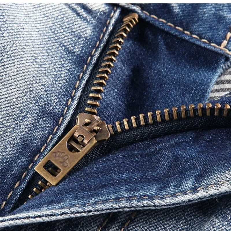 2025 Yeni Vintage Erkek Moda Kargo Denim ort ok Cepli Slim Fit Askeri Kot ort Erkekler in Ykanm Kapri Pantolon M250609