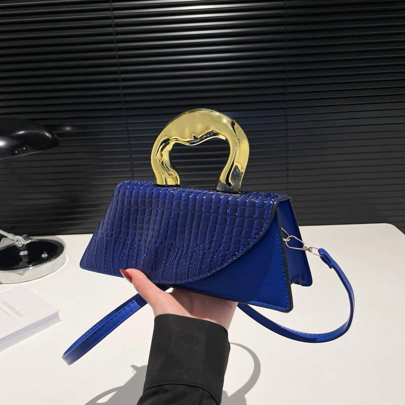 Free Shipping New Designer Bag For 2025 Luxury Wallet Niche Designer Bag High-end Crocodile Women's With Hard Handle Fashion Single Shoulder Cros