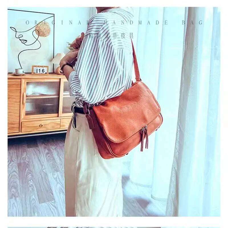 Organizers designers handmade genuine leather women's crossbody outdoor party first layer cowhide female shoulder bag
