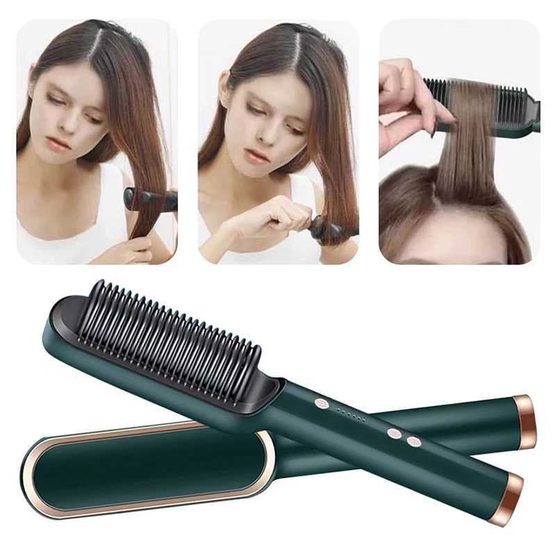 Negative Ion Hair Straight Brush Ptc Heater Comb Hair Straightening Brush Portable Electric Straightener Hair Care Comb W250610