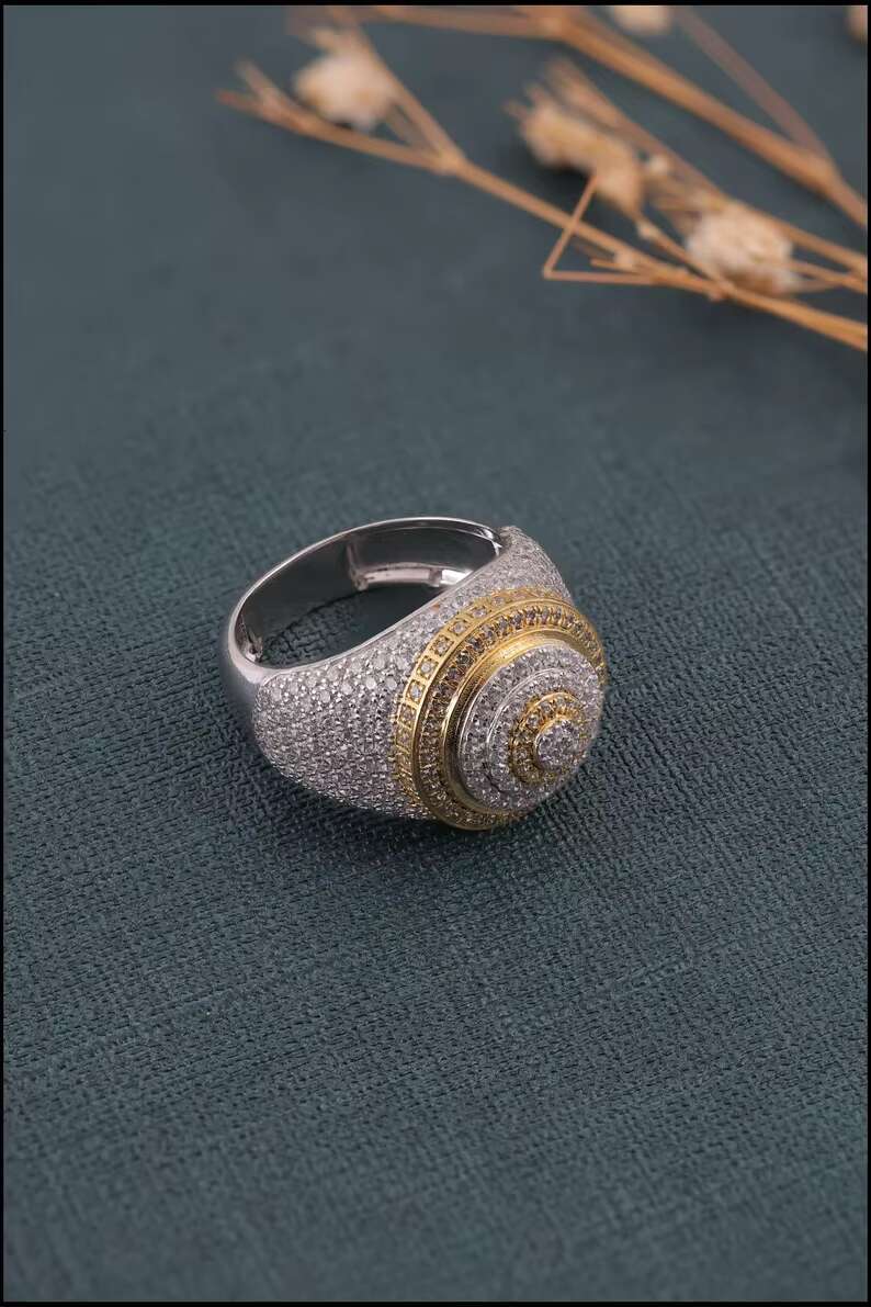 Iced Out Moissanite Rapper Rings Iced Out Custom Ring Iced Out Ring Hiphop Ring Customized Ring.