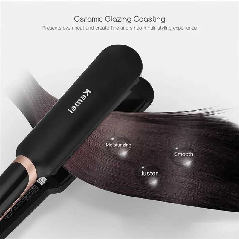 Kemei KM-329 Professional Hair Straightener Electric Hair Curler Flat Iron Negative Ion Curling Dryer and Straightening Brush W250610