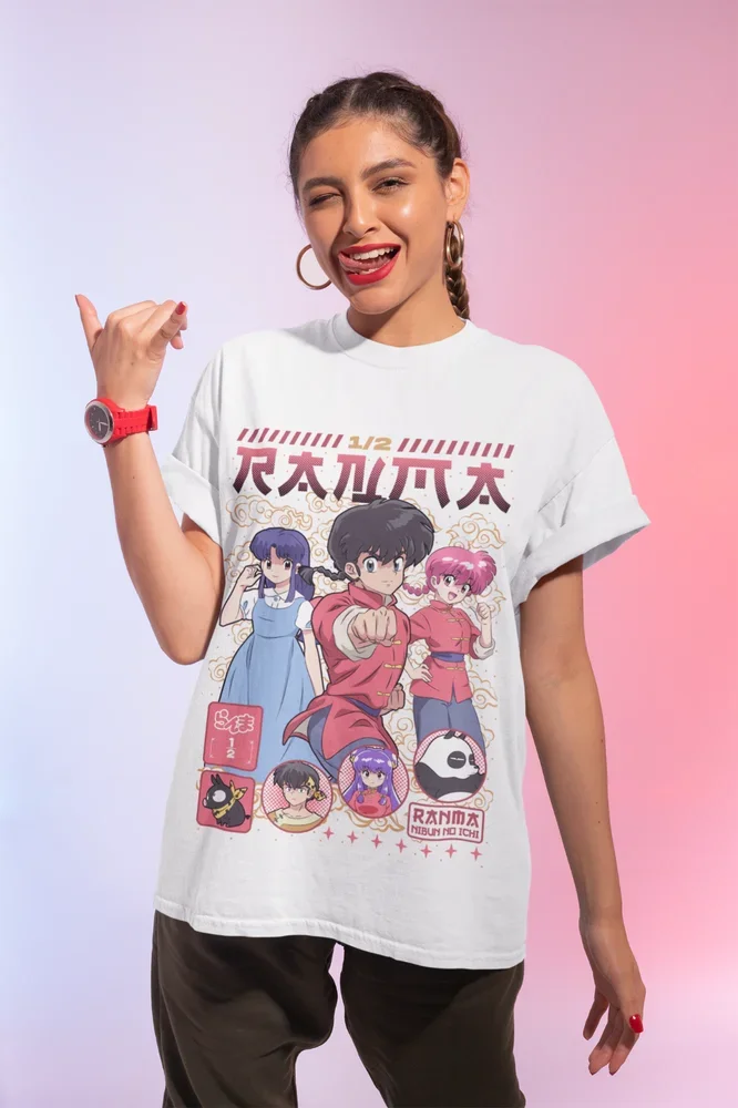 Japanese Anime Designer T-shirt Shampoo Rumiko Takahashi Girl Kawaii Funny Anime Tee All Size Graphic T Shirts Y2k Top Women Clothing Tops