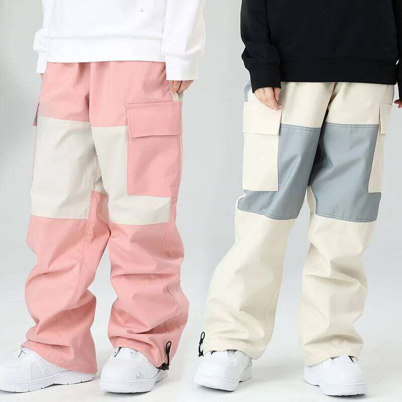 2025 New Outdoor Skiing Pants Women Windproof Waterproof Sports Winter Men Ski Trousers Loose Solid Breathable Snowboarding Pant