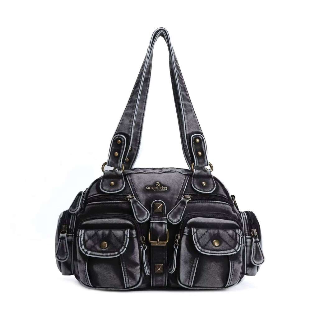 Angelkiss Women Handbags Satchel Top-Handle Handbag PU Bag Dumpling Give Gifts Shoulder Bags Phone Money Pack