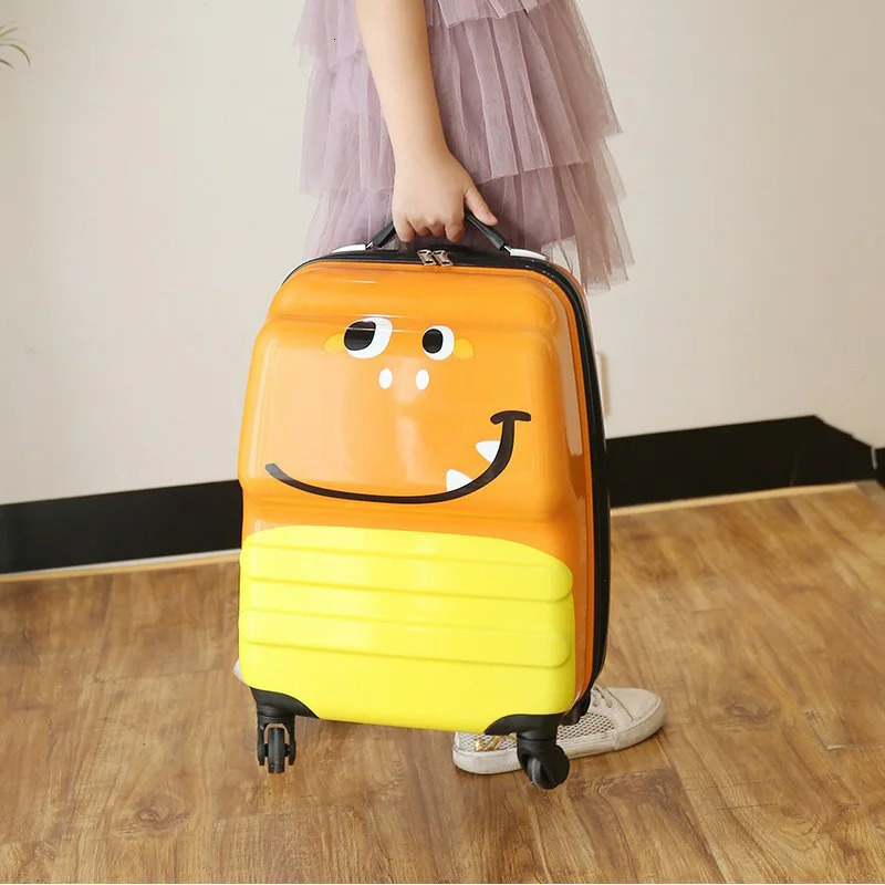 18 Inch Cartoon Suitcase For Children Student Back To School Gift 3D Universal Wheel Boarding Case 250605