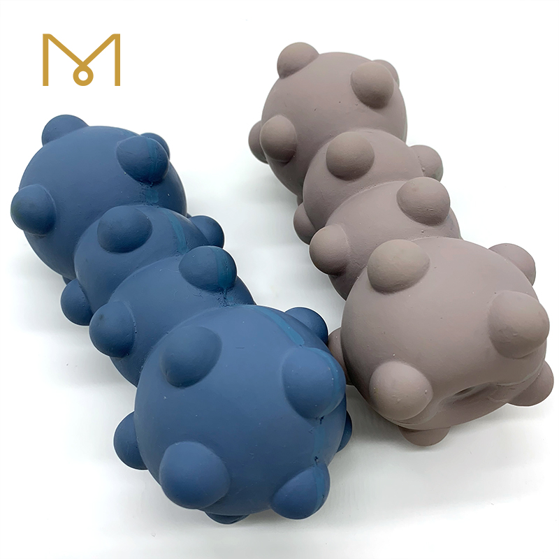 Dog Rubber Chew Bone Toys Squeaky Wholesale Interactive Training Teeth Cleaning Chew Proof Dog Pet Toys 4pcs/Pack
