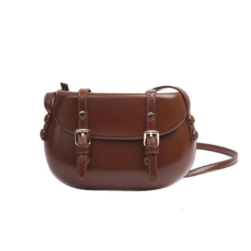 2025 New High-End Crossbody Simple Shoulder Fashion Saddle Niche Solid Color Phone Bag