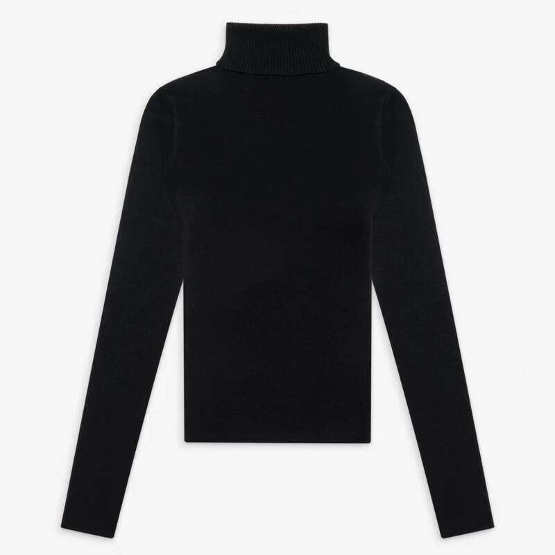 Autumn Winter Women's Black Turtleneck Bottoming Shirt, Slim and Versatile Sweater