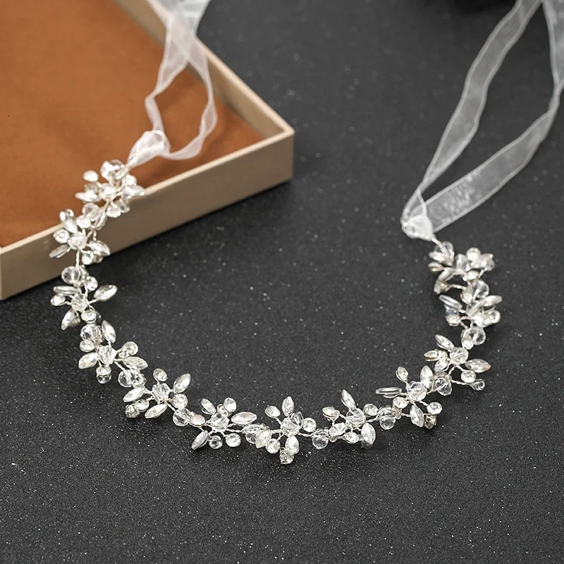 Silver Color Headbands For Women Bride Handmade Crystal Rhinestone Tiaras Hairbands Wedding Hair Accessories Queen Headband Gift 250610