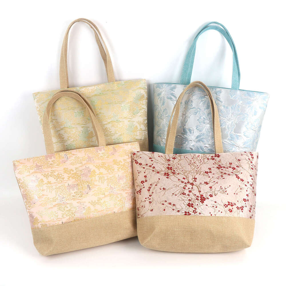 Canvas Work Commute High Aesthetic Landscape Tote Bag College Students Large Capacity Versatile Literary Style For Women 250531
