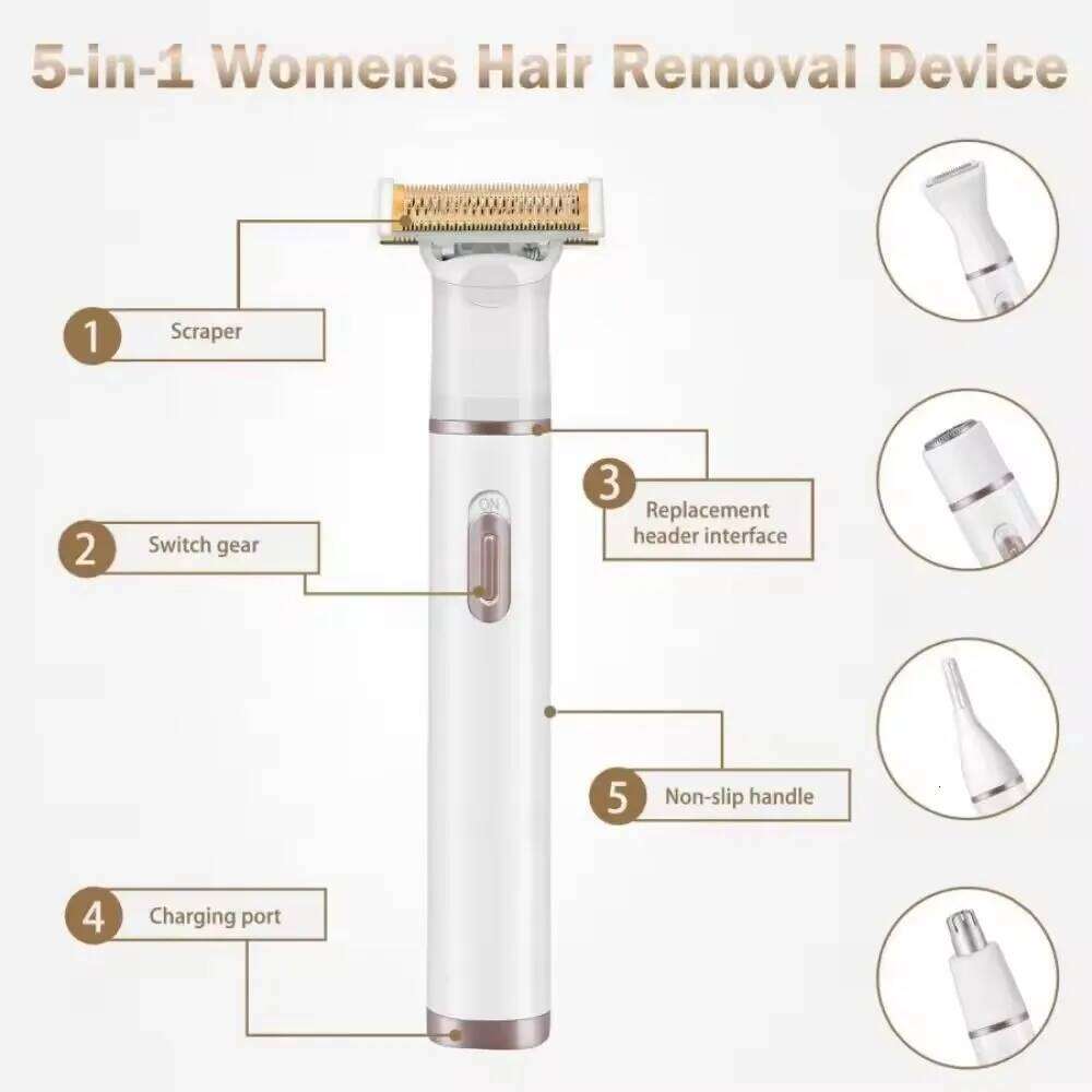 5 in 1 Multifunctional Women Painless Eyebrow Face Trimmer Razor Lady Facial Body pubic Tummy hair trimmer women