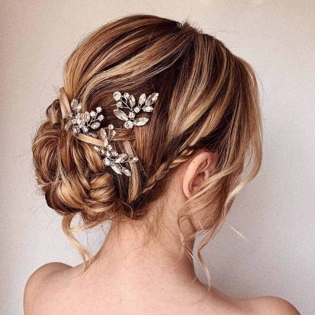 Bride Hairpin Wedding Hair Accessories Trendy Hair Clip U-shaped Alloy Tiaras Princess Party Headpiece Bride Hair Jewelry 250610