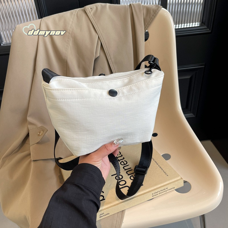 Canvas Women Summer 2024 New Niche Fashion Simple Shoulder Crossbody High-end Dumpling Bag for Ladies ddmynov
