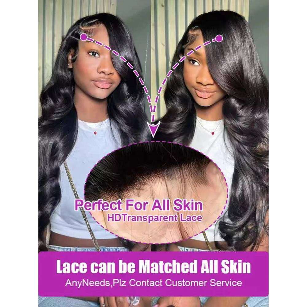 13*6 Body Wave Front Wig 13x4 HD Transparent Lace Frontal 200% Remy 6*4 Gluess Wigs Human Hair