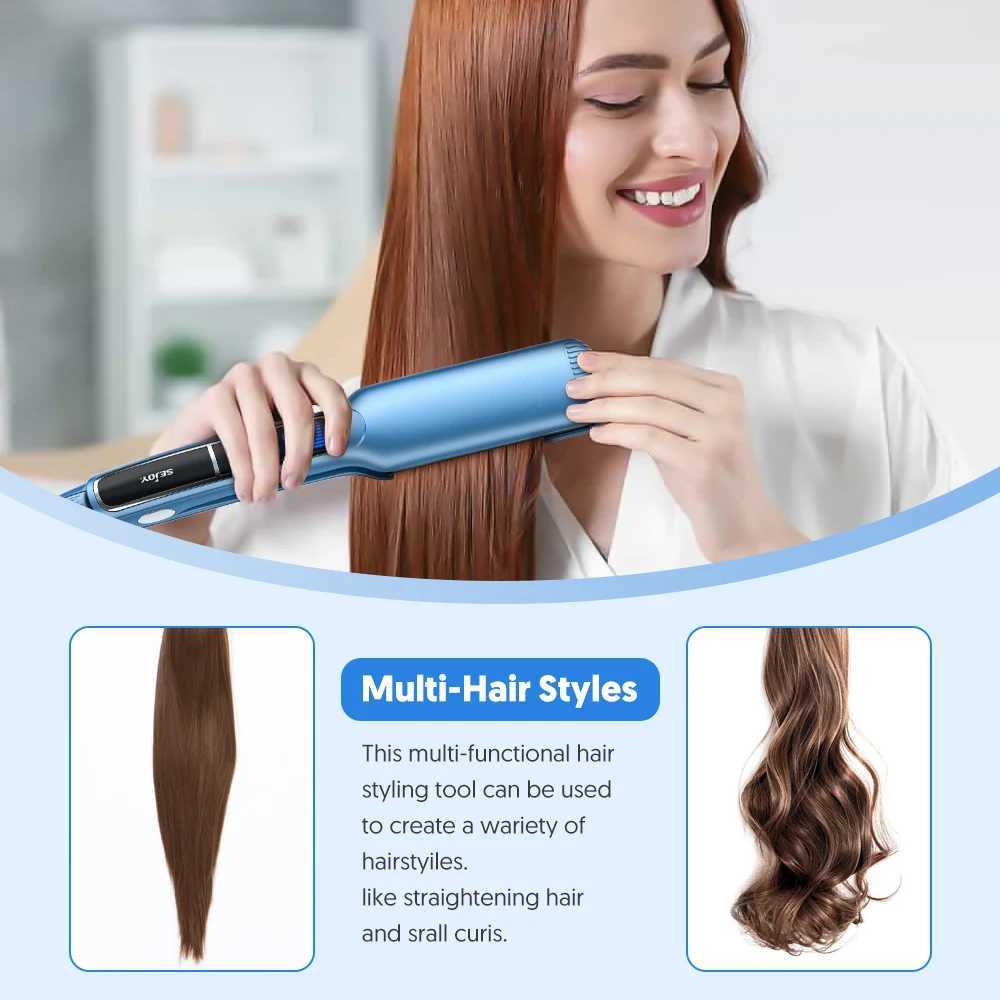 SEJOY Professional Hair Straightener Flat Iron with Adjustable Temperature 300-450F PTC Ceramic Plates Auto Shut-Off W250610