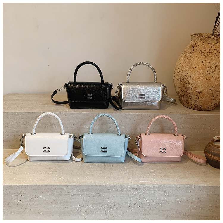 Premium Texture Minimalist Versatile Women Handheld Square Bag 2025 New Release Commuter Crossbody Bag Blue Silver