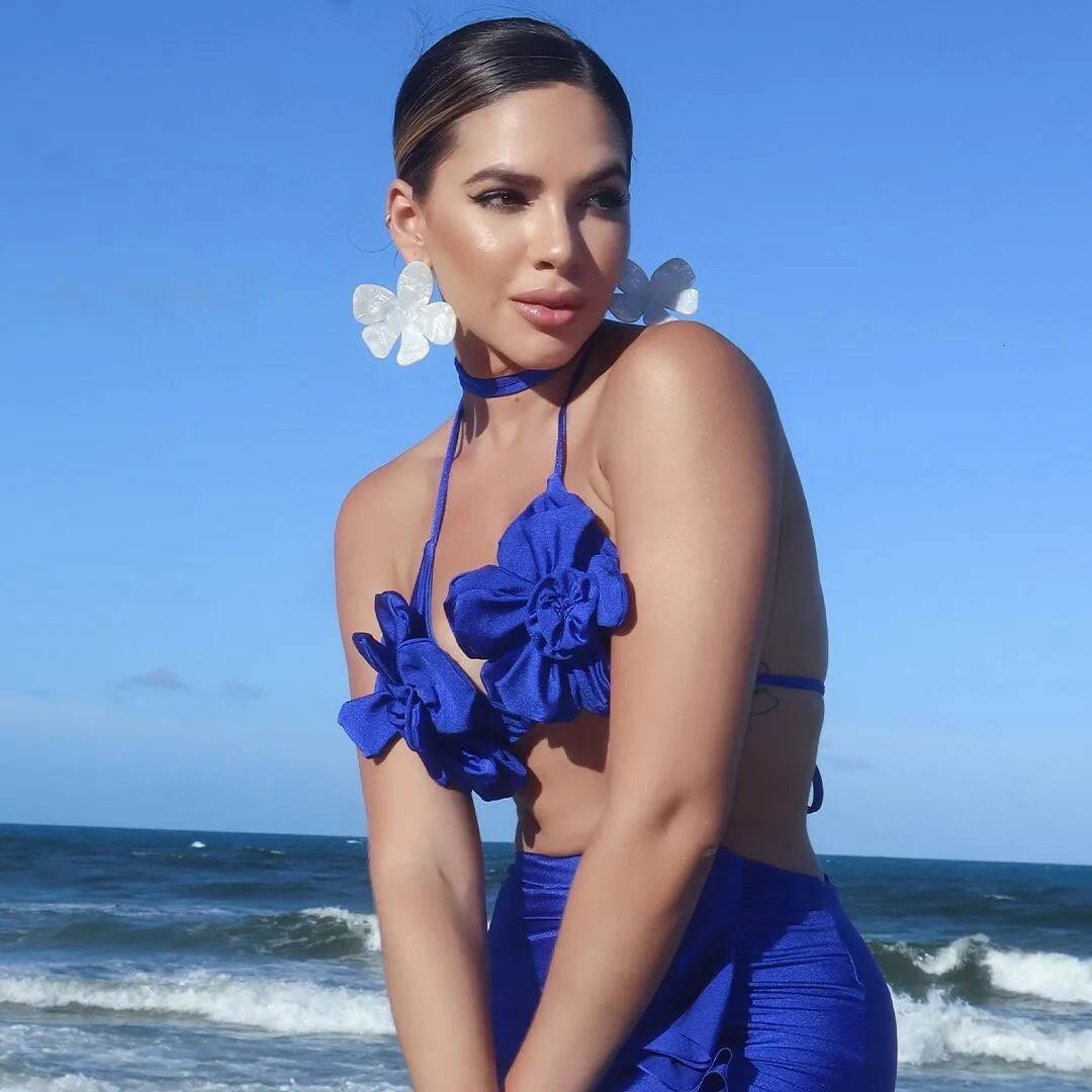 Flower Bikini Set With Skirt Designer Swimsuit Women Sexy Swimwear High Waist Biquini Desire Bodysuit Bathsuit Beachwear