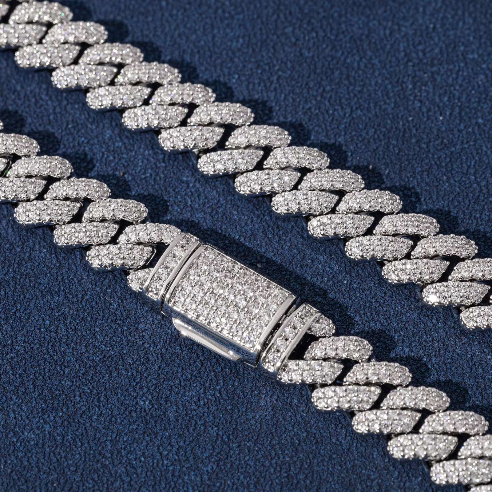 OACOCA 2 Rows Diamond 9mm Iced Out Small Cuban Chain Fashion Jewelry Necklace Brass 18K Gold Plated 3AShiny Necklace Women