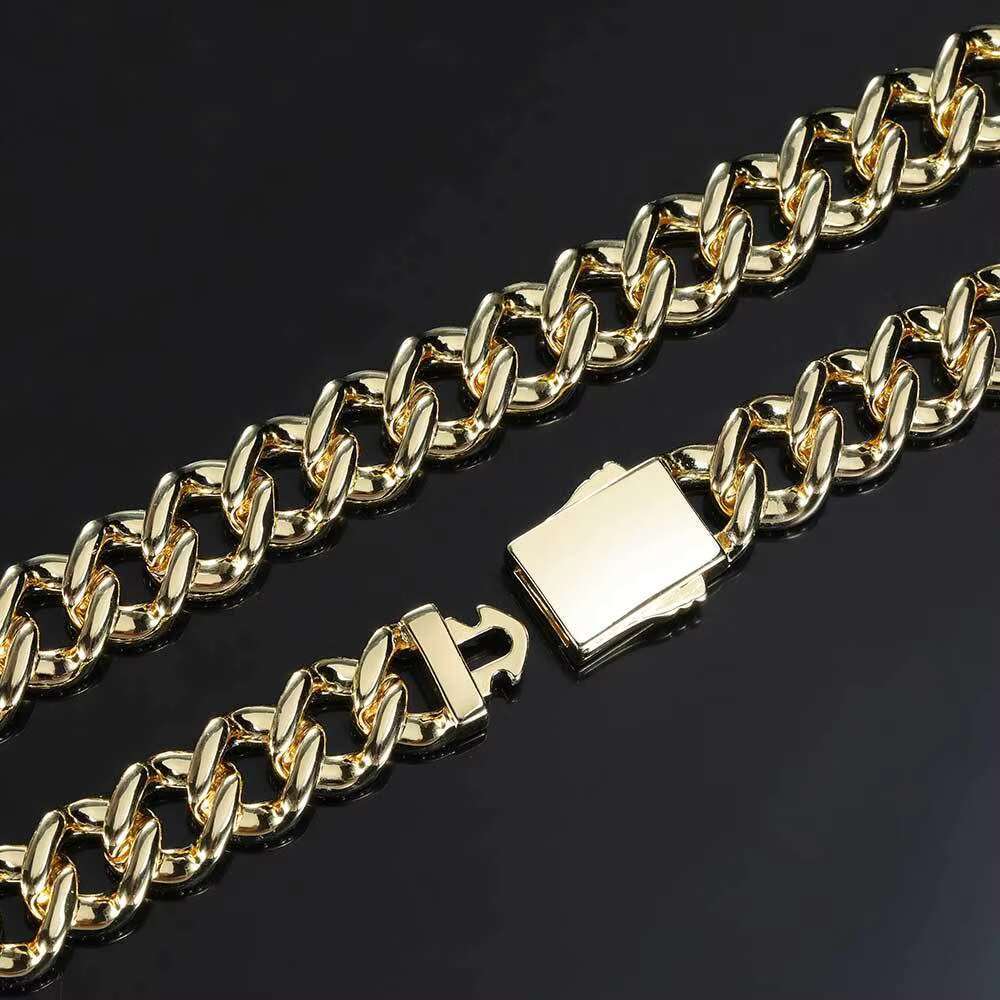 OACOCA Hip Hop 12mm Zircon Cuban Chain Necklace Men Iced Out Diamond Fine Jewelry Necklaces Charm Gold Plated Long Necklace