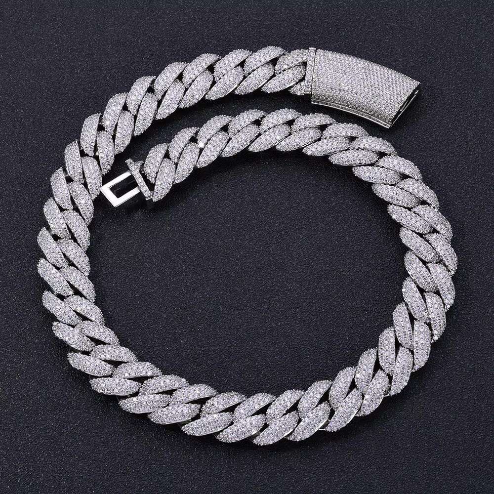 OACOCA Hip Hop 18mm Zircon Necklace for Men Iced Out Fashion Cuban Chain Necklace 18k Gold Necklace Charms for Jewelry Making