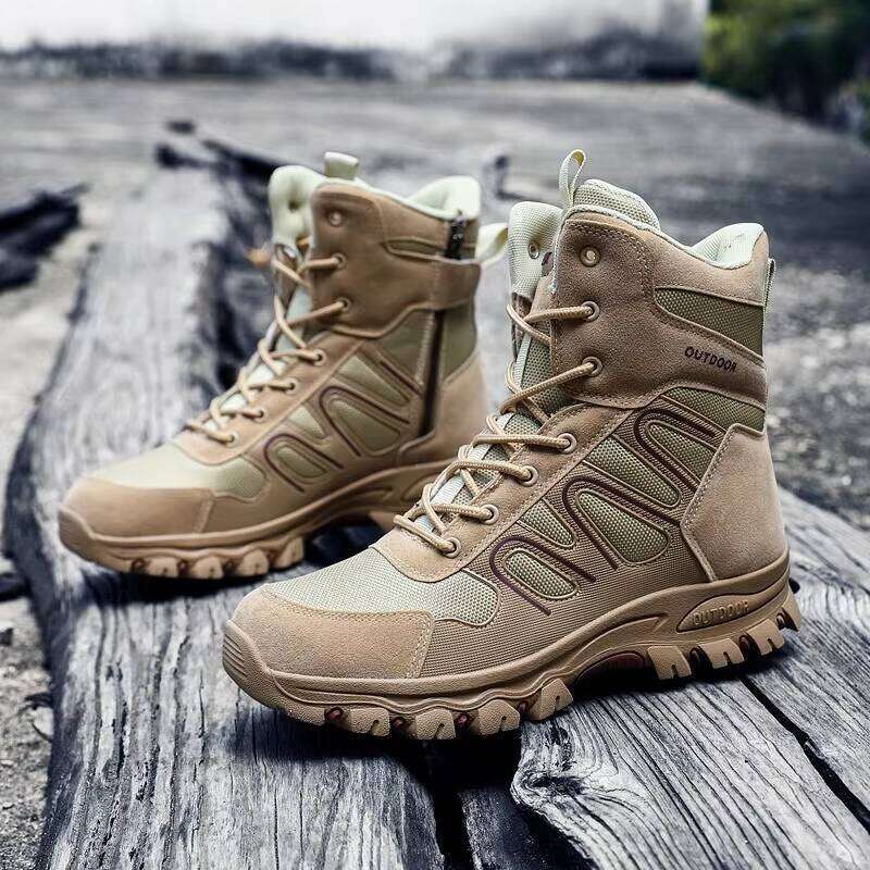 High-quality Hiking Outdoor Fashion High Top Sports Leather Walking Shoes for Men