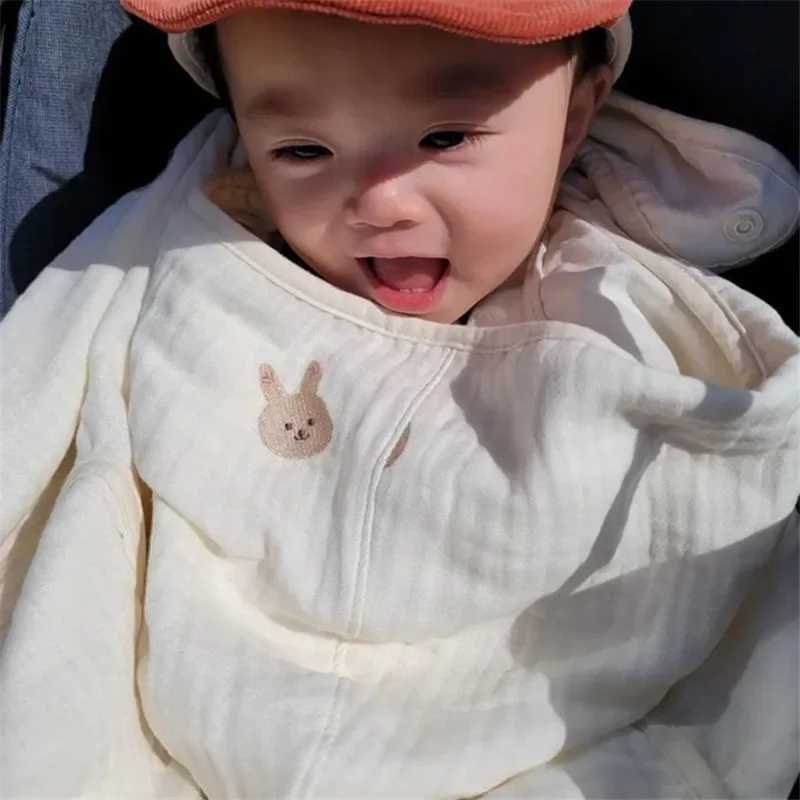 Baby Bear Swaddle Wrap Summer Windproof Multifunctional Baby Blanket Soft Cotton Cloak Cape Hooded Bath Towel Stroller Blanket y250610UWBZ