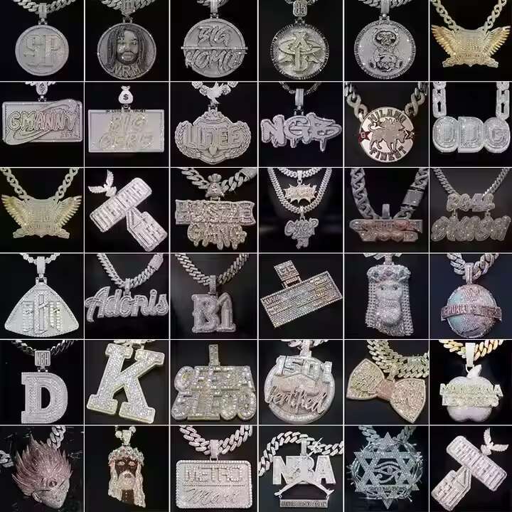Luxury VVS Mossanite Diamond Pendant Iced Out Hiphop Jewelry Hamsa Hand 925 Sliver Hiphop Custom Moissanite Pendant