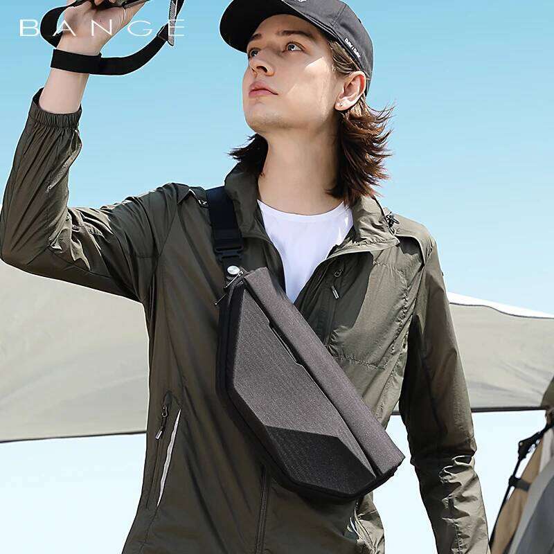 BANGE Men Oxford Waterproof Multifunction Hard Shoulder Messenger Chest Sling Crossbody Bags Travel For 7.9 Inch Ipad