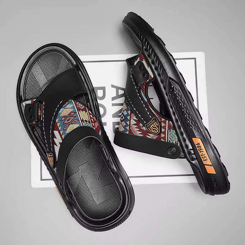 New Hot Selling Outdoor Men PU Sandals Summer Beach Slipper High Quality Slippers