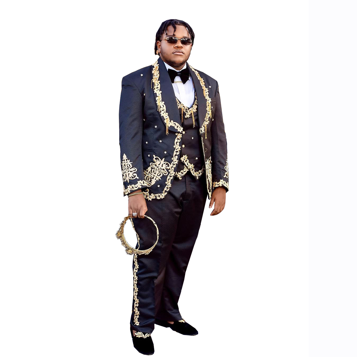 Mordern Man Suits Appliques 3 Pieces Set Shawl Lapel Blazer Rhinestone Prom Party Tassel Customized Single Breasted Jacket Vest Pants Plus Size