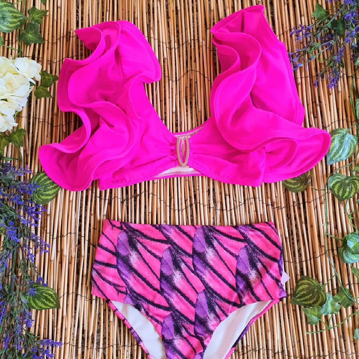 2025 New High Waist Swimwear Swimsuit Push Up Bikinis Women Bathing Suit Biquini Ruffle Bikini Summer Beach Wear