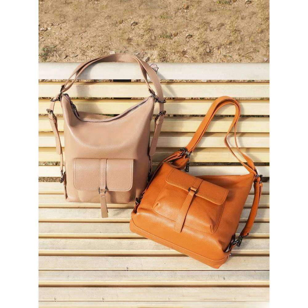 Zency Fashion Women Shoulder Bag 100% Genuine Leather Large Capacity Handbag Multifunction Use Satchel Crossbody Messenger Purse