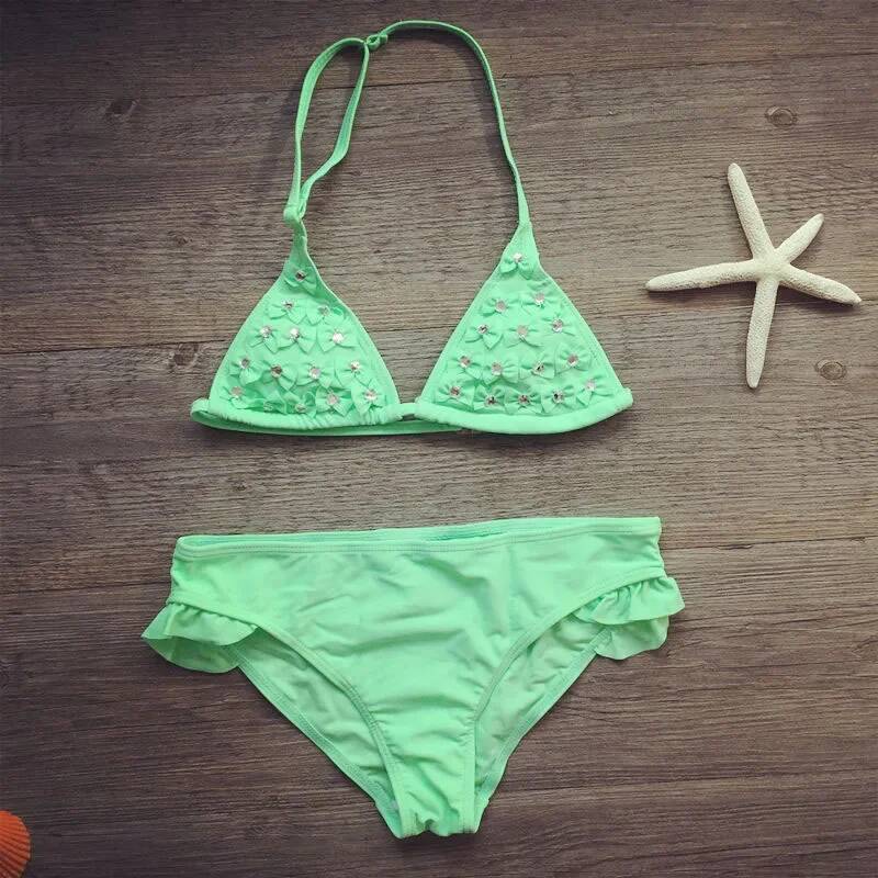 5-12 Years Children Bow Girls Swimwear Baby Kids Biquini Infantil Swimsuits Bikini Girl 2020 New Summer Bathing Suit