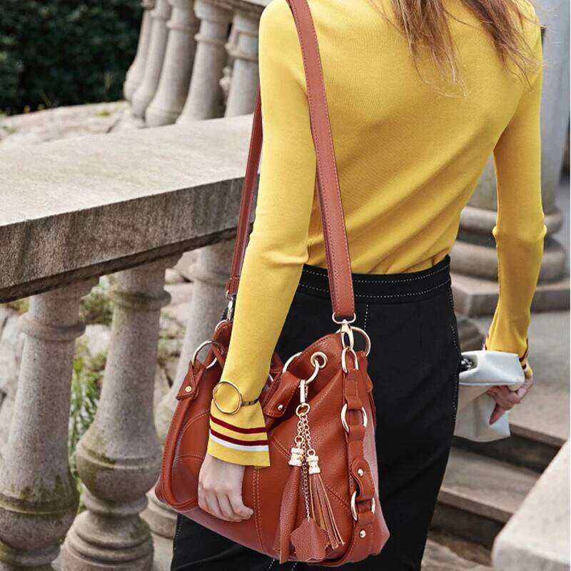 Large Capacity Women's Tote Brand PU Leather Fashionable Designer Women Shoulder Bag Travel Handbag 2024 New
