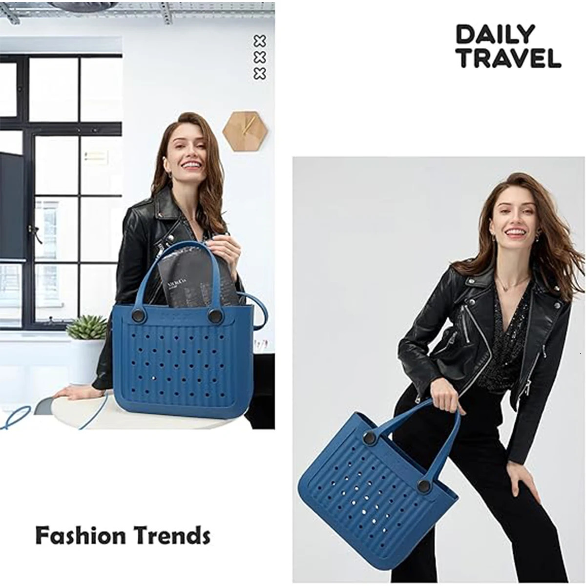 Waterproof EVA Beach Tote Bag Large Washable Rubber Travel Handbags for Sports Outdoor AntiTip Gift Women 250605