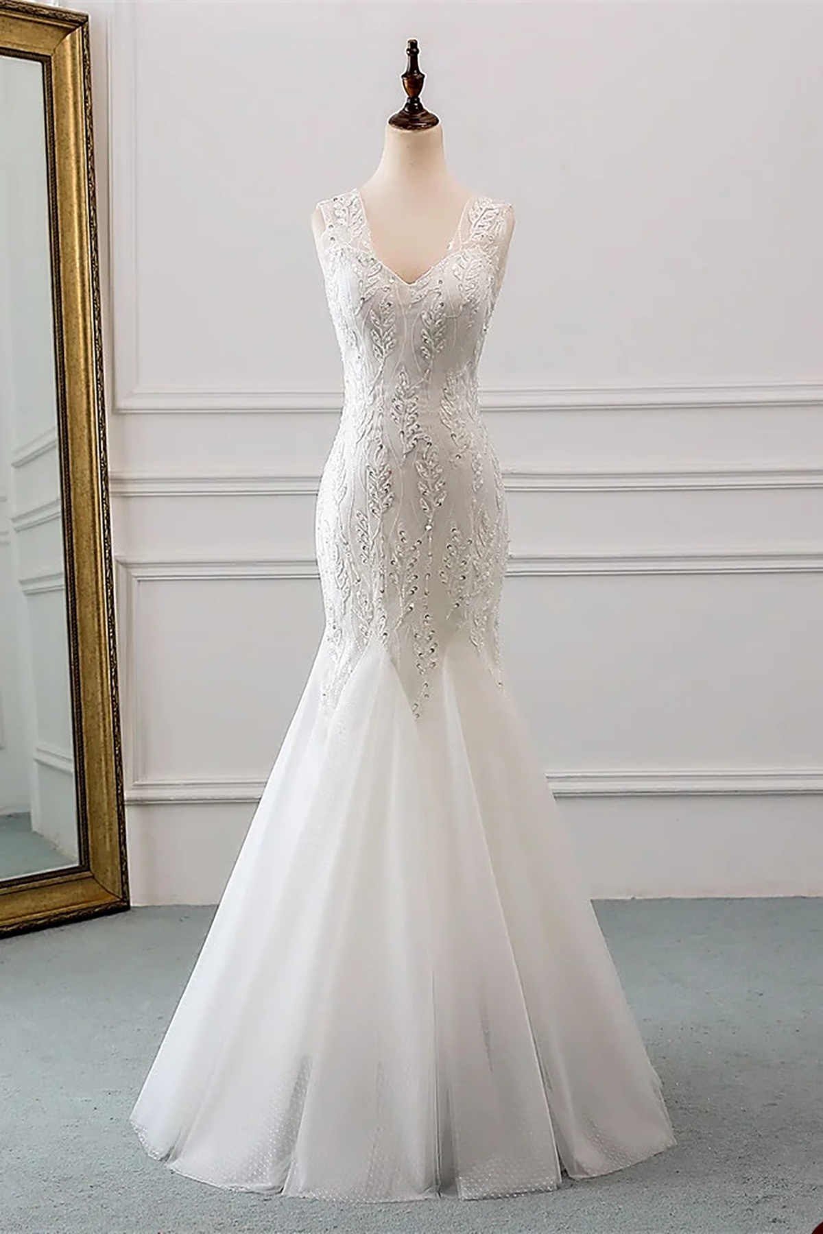 Elegant Sequined Lace Mermaid Wedding Dresses Sweetheart Neck Bridal Gowns Sleeveless Tulle Skirt Bride Dresses Second Birthday Engagement Gowns